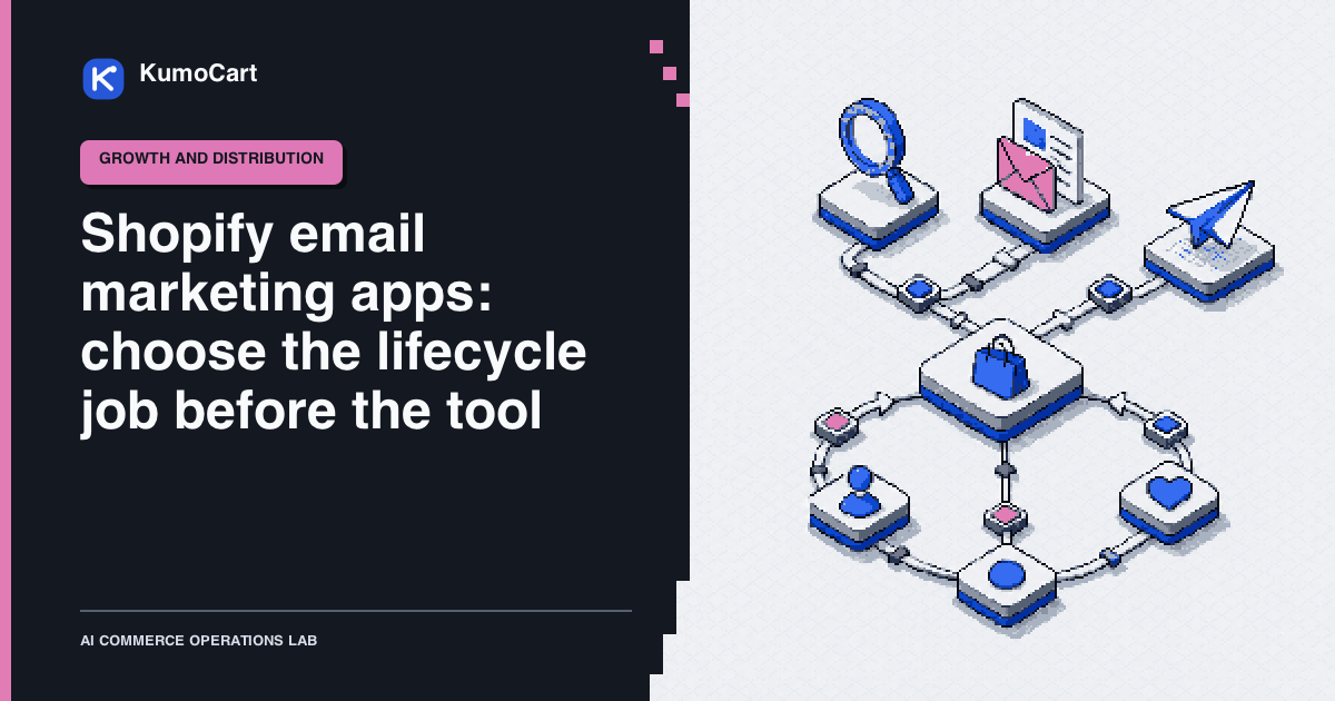 16-bit pixel-art cover with email cards, audience segments, lifecycle arrows, and a human approval gate on the right.